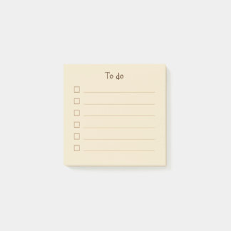 Minimalist beige and brown To do list Post-it Notes
