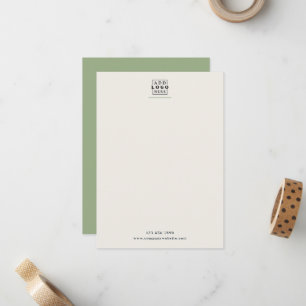 Minimalist Beige and Sage Green Business Logo Card