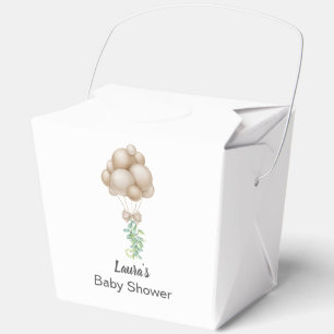 Minimalist Beige Balloons Boho Baby Shower Favour Box