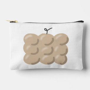 Minimalist Beige Bubble Wrap Texture Pattern Accessory Pouch