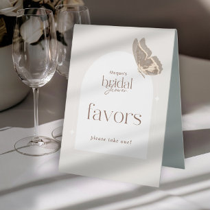 Minimalist Beige Butterfly Bridal Shower Favors