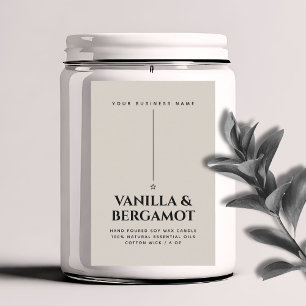 Minimalist beige candle product label