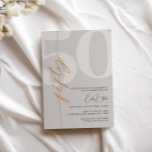 Minimalist Beige Fifty 50th Birthday Party  Invitation<br><div class="desc">This minimalist typography 50th birthday party invitation is perfect for a modern birthday party. Customisable in any colour. Keep the design minimal and elegant, as is, or personalise it by adding your own graphics and artwork. For more advanced customisation of this design, e.g. changing layout, font or text size please...</div>