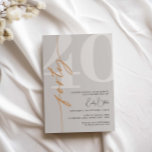 Minimalist Beige Forty 40th Birthday Party Invitation<br><div class="desc">This minimalist typography 40th birthday party invitation is perfect for a modern birthday party. Customisable in any colour. Keep the design minimal and elegant, as is, or personalise it by adding your own graphics and artwork. For more advanced customisation of this design, e.g. changing layout, font or text size please...</div>