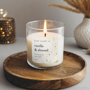Minimalist Beige Gold Candle Label