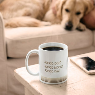 Minimalist Beige Good Dog Good Mood Dog Mum Mug
