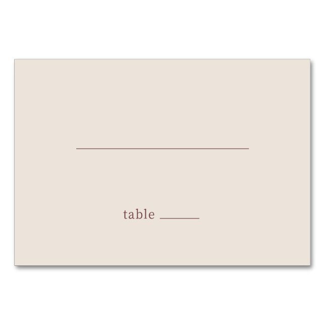 Minimalist Beige Line Art Table Number (Front)