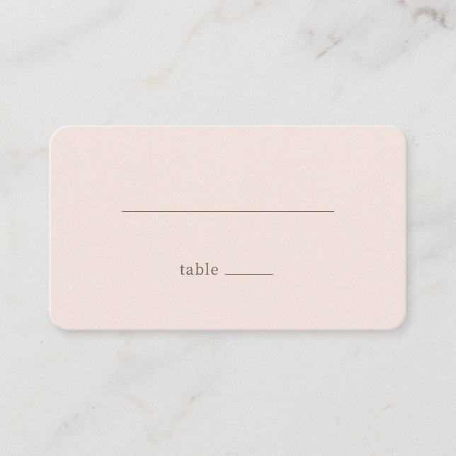 Minimalist Beige Line Place Card (Front)