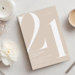 Minimalist Beige Modern Chic 21st Birthday Invitation<br><div class="desc">Minimalist Beige Modern Chic 21st Birthday Invitation</div>