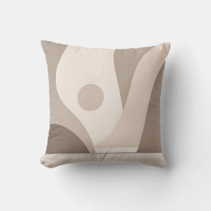 Minimalist Beige Organic Abstract Shapes Cushion