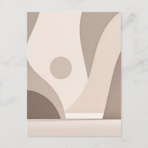 Minimalist Beige Organic Abstract Shapes Postcard