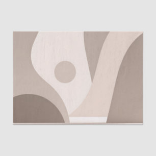 Minimalist Beige Organic Abstract Shapes Tissue Paper