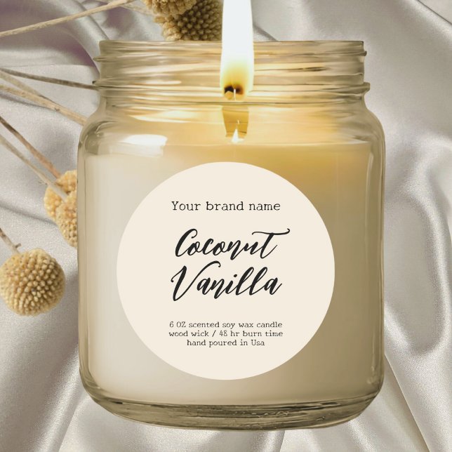Minimalist beige packaging candle label (Creator Uploaded)