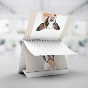 Minimalist Beige Scrapbook Pet Photo Calendar