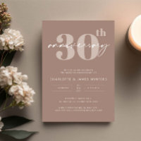 Minimalist beige script 30th wedding anniversary