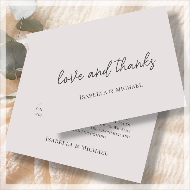 Minimalist Beige | Script Wedding Thank You Cards (Creator Uploaded)