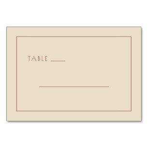 Minimalist Beige Table Number Card