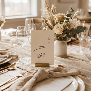 Minimalist Beige Table two Table Number
