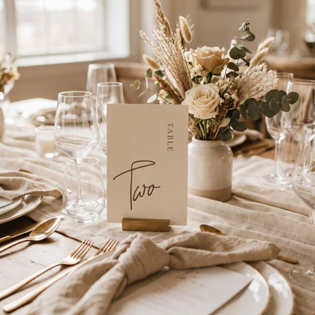 Minimalist Beige Table two Table Number (Creator Uploaded)