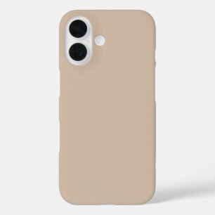 Minimalist beige tan neutral solid plain elegant iPhone 16 case