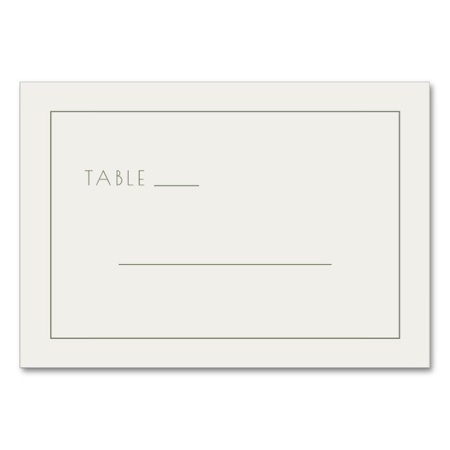 Minimalist Beige Typographic Table Number (Front)