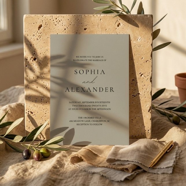 Minimalist Beige Wedding | Elegant Modern Invitation (Creator Uploaded)