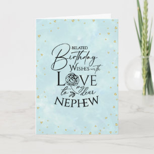 Minimalist Belated Photo Birthday Cards Nephew