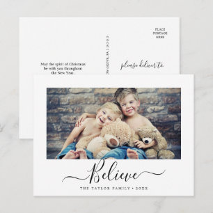 Minimalist Believe Religious Landscape Photo Holiday Postcard