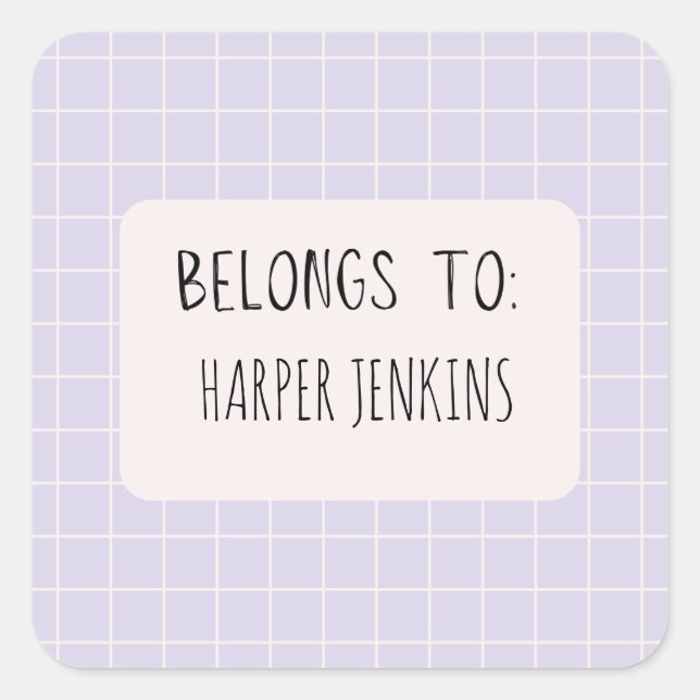 Minimalist "Belongs To" Name Stickers (Front)