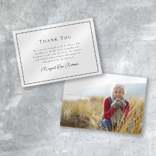 Minimalist Bereavement Funeral Photo Thank You Card