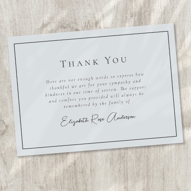 Minimalist Bereavement Funeral Thank You Card (Creator Uploaded)