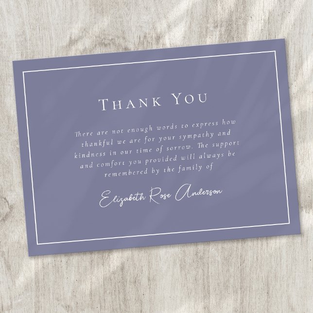 Minimalist Bereavement Funeral Thank You Card (Creator Uploaded)