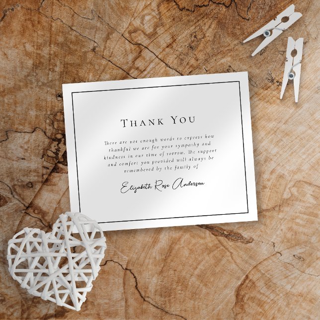 Minimalist Bereavement Funeral Thank You Card (Creator Uploaded)