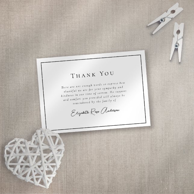 Minimalist Bereavement Funeral Thank You Card (Creator Uploaded)
