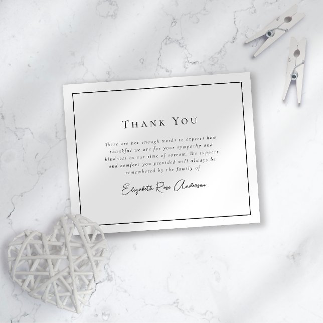 Minimalist Bereavement Funeral Thank You Card (Creator Uploaded)
