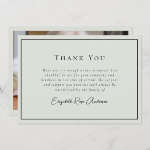 Minimalist Bereavement Funeral Thank You Card