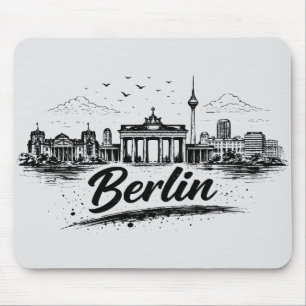 Minimalist Berlin Germany Cityscape Art Mouse Pad