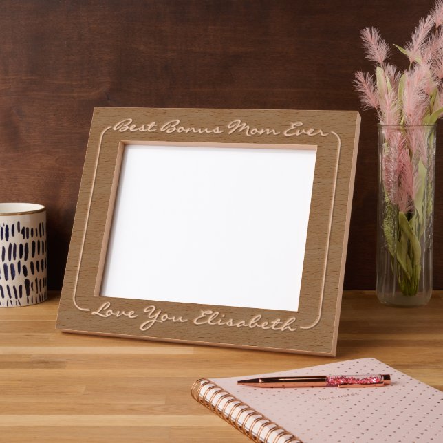Minimalist Best Bonus Mum Ever Love You Stepmother Etched Frames (Left)