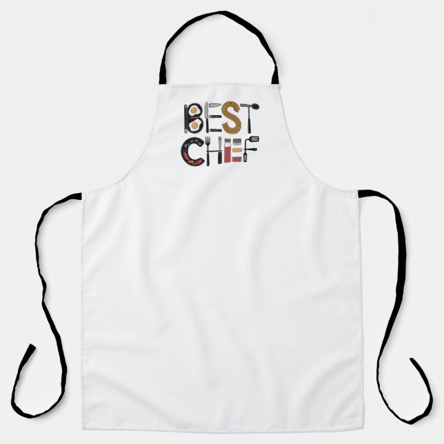 Minimalist “BEST CHEF” Kitchen Tools Typography De Apron (Front)