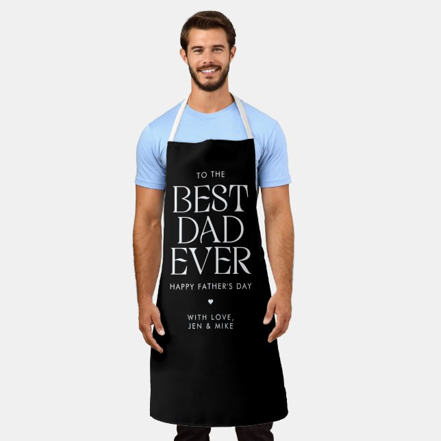 Minimalist Best Dad Ever Modern Father's Day Apron (Worn)