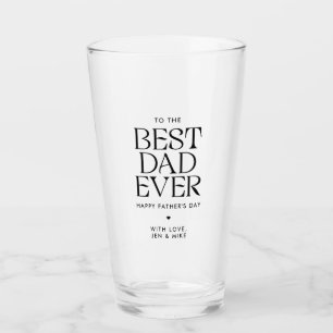 Minimalist Best Dad Ever Modern Father's Day Glass