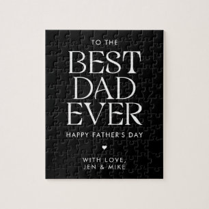 Minimalist Best Dad Ever Modern Father's Day Jigsaw Puzzle