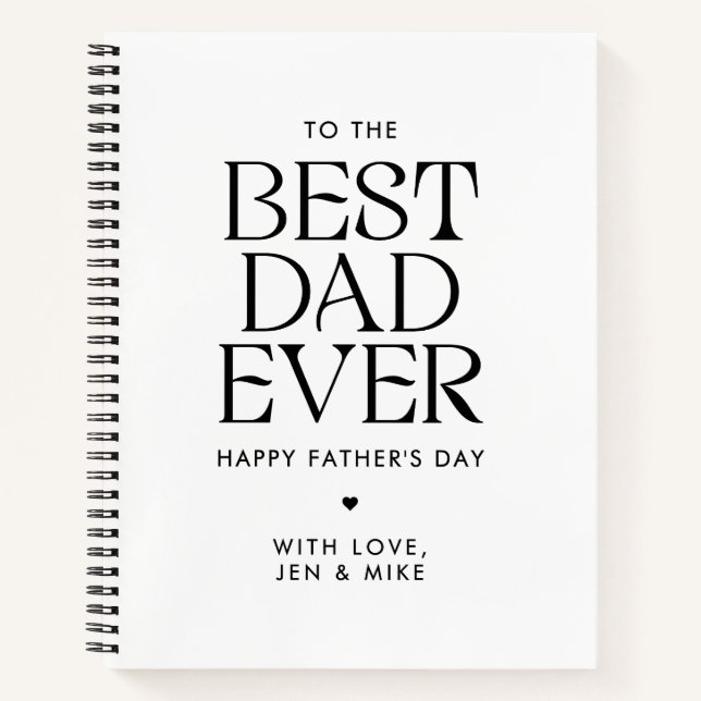 Minimalist Best Dad Ever Modern Father's Day Notebook (Front)