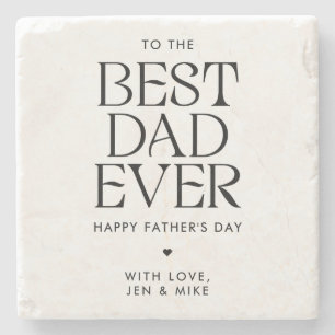 Minimalist Best Dad Ever Modern Father's Day Stone Coaster