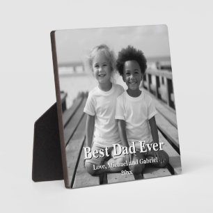 Minimalist Best Dad Ever personalised photos Plaque