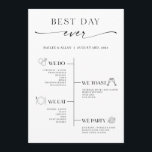 Minimalist Best Day Ever Wedding Timeline Program<br><div class="desc">This program includes a timeline of your wedding as a fun and simple way to give important wedding information to your wedding guests.</div>