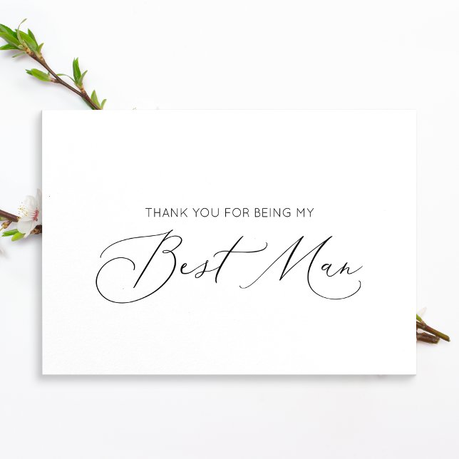 Minimalist Best Man Folded Thank You Card (Creator Uploaded)