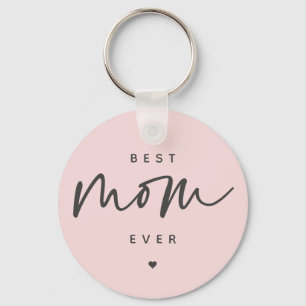 Minimalist Best Mom Ever elegant Script Typography Key Ring