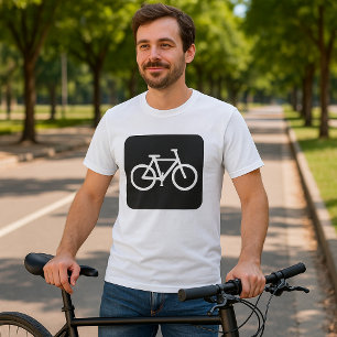 Minimalist Bicycle Black and White Bike Symbol T-Shirt