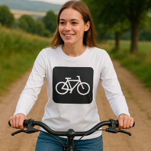 Minimalist Bicycle Black and White Bike Symbol T-Shirt